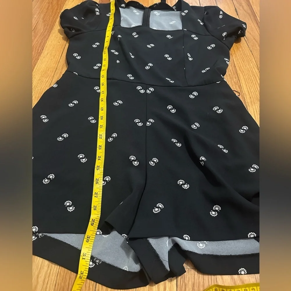 Ann Taylor Black and White Floral Romper